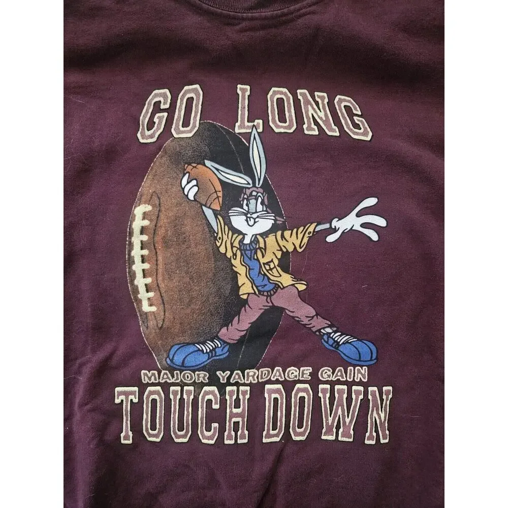 Vintage Looney‎ Tunes Bugs Bunny 1990s Crewneck Sweatshirt Football Adult XXL